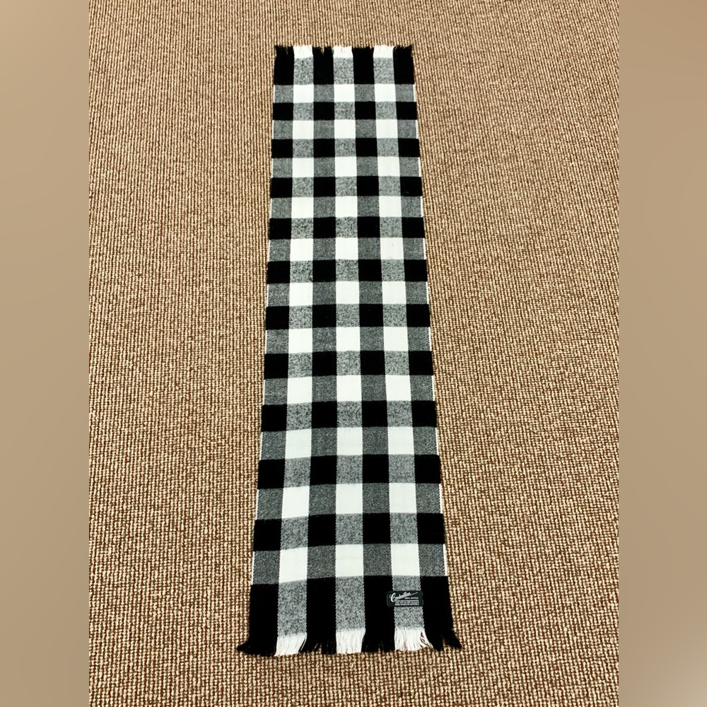 Black & White Buffalo Plaid 100% Acrylic Cashmillion Scarf Wrap